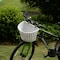 Wickerwise White Wicker Front Cargo Bike Basket with Stylish Faux Leather Straps QI003420.W - alternate 3